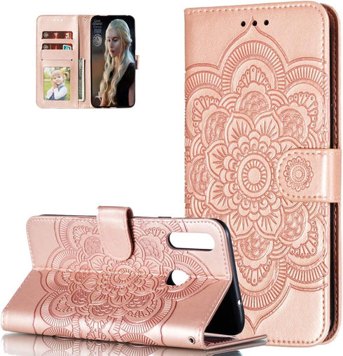 Galaxy A20S Case Full Stylish Advanced Embossing Wallet Case Credit Cards Slot with Stand for PU Leather Shockproof Flip Magnetic Case for Samsung...