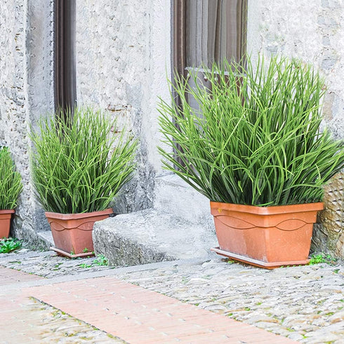 DVGUN Artificial 4 Count Pack of 4 - Artificial Plastic Outdoor UV Resistant Faux Garden Resistant Wheat Grass Greenery for House Plants Bushes Sh...