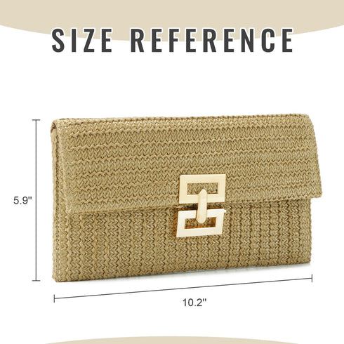 Freie Liebe Straw Clutch Purses for Women Summer Beach Bag Woven Purse Wicker Rattan Envelope Clutch for Wedding...