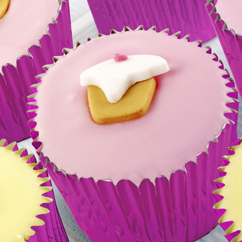 Fox Run Hot Pink Foil Muffin and Cupcake Liners, Set of 32 Standard Size Wrappers...