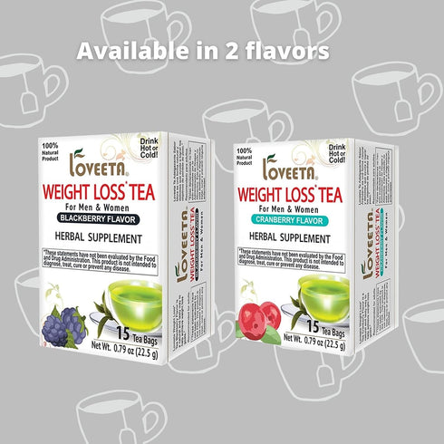 Loveeta Wellness Weight Loss Tea Blackberry - 15 Tea Bags (Gmo Free, Gluten Free, Dairy Free, Sugar Free & 100% Natural)...
