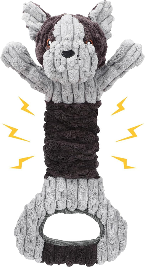Plush Dog Squeak Toys with Crinkle Paper - Pull Interactive Tug of War Dog Toy, Great for Dental Health, Strengthening Bonds and Anxiety Relief fo...