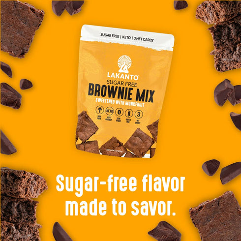 Lakanto Sugar Free Brownie Mix - Sweetened with Monk Fruit Sweetener, Keto Diet Friendly, Delicious Dutched Cocoa, High in Fiber, 3g Net Carbs, Gl...