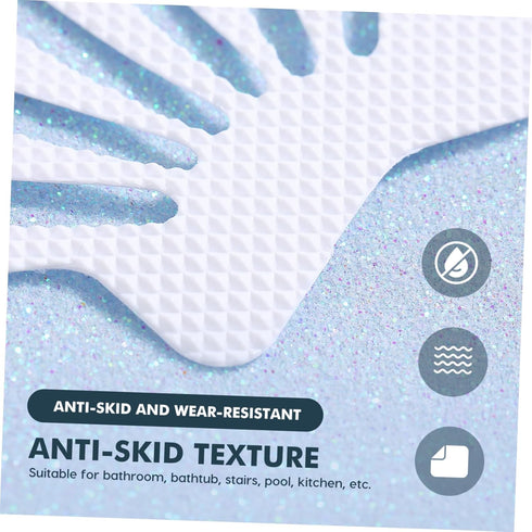 12PCS Non-Slip Bathtub Stickers: Sea Shell Shaped Safety Shower Treads, Adhesive Appliques Bathroom Floor Decal, White Anti Slip Shower Strips...