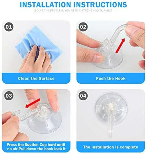 Clear Plastic Suction Cup Hook, oobest 6 Pack Ultra Heavy Duty Hooks Strong Power Lock Hooks Vacuum Traceless Hooks Smooth Waterproof Oil-Proof Wa...