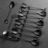 AnSaw Elegant Black Leaf Coffee Spoons - 10-Piece, 4.7" Mini Stainless Steel Espresso & Dessert Tea Spoons, Perfect for Demitasse & Small Servings...