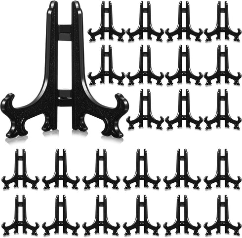 48 Pieces Mini Easel Stands Plastic Plate Stand Holder Display Picture Easel Stand for Display Picture Frame Collectibles Desktop Weddings Party H...