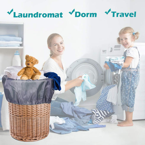 Heavy Duty Laundry Bag 2 Pack XL Nylon Laundry Bags with Straps, Washable Large Dirty Clothes Organizer with Drawstring Closure, Travel Washing Ba...
