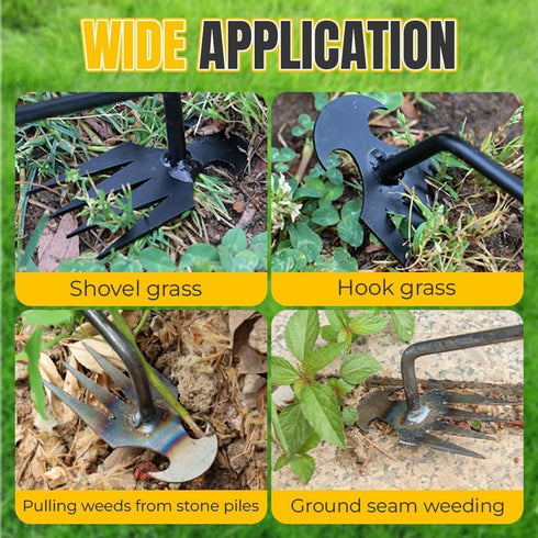 Weed Puller Tool, Weeding Artifact Uprooting Removal Tool, 4 Teethes Dual Purpose Manual Weeders, Multifunctional Tools for Garden Weeding (3PCS 2...