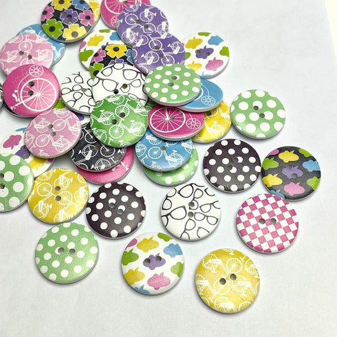 Chenkou Craft Random 30pcs 30mm(1 1/8") Sports Wood Buttons Bike Craft Sewing Button (1 1/8"(30mm), Sports)...