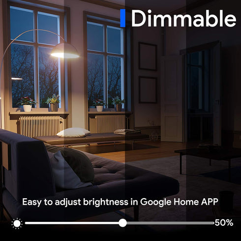 Energetic LED Bluetooth Smart Light Bulb, A19 Dimmable 60W Equivalent 2700-6500K Tunable White, Work with Hey Google, Smart Speaker Required, Goog...