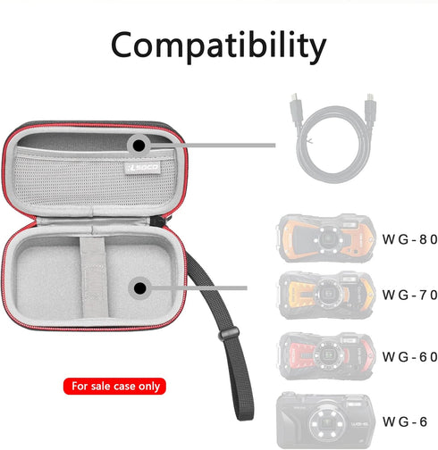 RLSOCO Hard Case for Ricoh WG-80/WG-70/WG-30/WG-7/WG-6 Orange Waterproof Digital Camera. (Case Only)...
