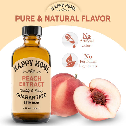 Happy Home Premium Natural Peach Flavor - Certified Kosher, 4 oz....