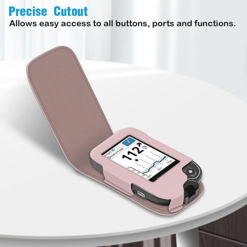 PU Leather Protective Case for Freestyle Libre 3 2 / Libre Reader, Lightweight Shockproof Diabetic Storage Carrying Case with Carabiner Clip and H...