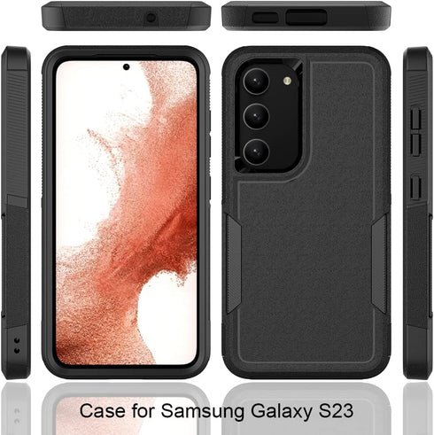 for Samsung Galaxy S23 Case: Dual Layer Protective Heavy Duty Cell Phone Cover Shockproof Rugged with Screen Protector - Military Protection Bumpe...