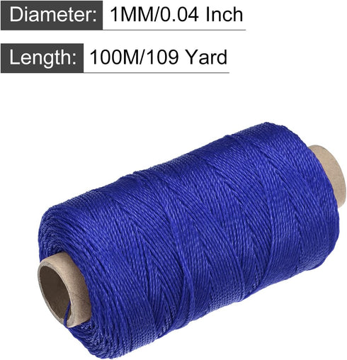 MECCANIXITY Twisted Mason Line Nylon Twine String Cord Blue 100M/109 Yard 1MM Dia for Netting, Landscaping, Home Improvement, DIY Projects, Crafti...