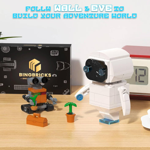 Wall and Eve Building Blocks, Mini Wall Robot Figure Building Toys Compatible with Lego, Eve Robot Mech Building Kit, STEM Creative Gifts for Boys...