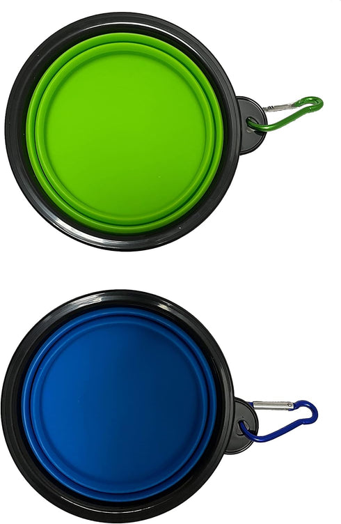 Small Portable Collapsible Pet Bowl, Foldable Food & Water Dish for Dogs & Cats, Ideal for Travel, Hiking, Camping & Outdoor Activities (Light Blu...