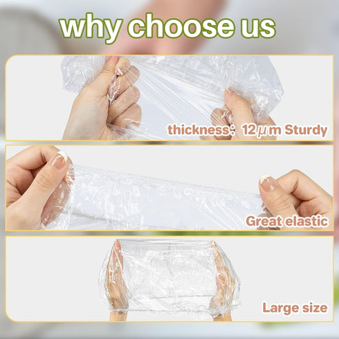 Sukh 100PCS Bowl Covers Reusable - Thickend&Sturdy Plastic Bowl Cover Elastic Food Covers Stretch Reusable Disposable Food Storage Fresh Keeping B...