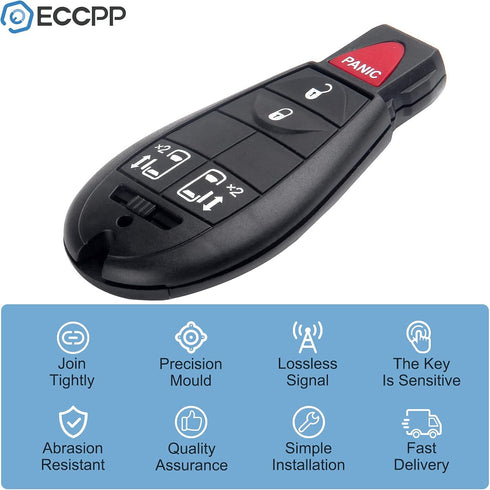 ECCPP Uncut Keyless Entry Remote Key Fob for Dodge Magnum for Jeep Commander for Chrysler M3N5WY783X (Pack of 2)...