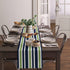 T&H XHome Durable Fabric Table Runner,Simple Navy Blue, Lime Green and White Stripe Washable Linen Table Runners for Home/Kitchen/Dining Table/Ind...
