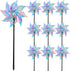 Hausse 10 Pack Reflective Pinwheels Wind Spinner, Extra Sparkly Pinwheel with Stakes, Bird Repellent Blinder Devices Deterrent to Scare Birds Away...