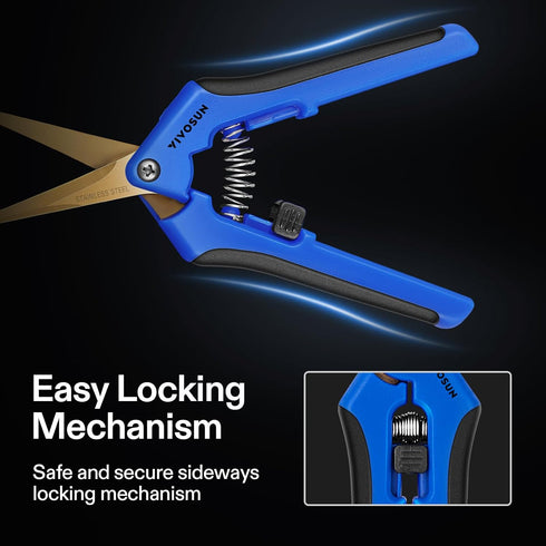 VIVOSUN 3-Pack 6.5 Inch Gardening Scissors Hand Pruner Pruning Shear with Titanium Coated Curved Precision Blades...