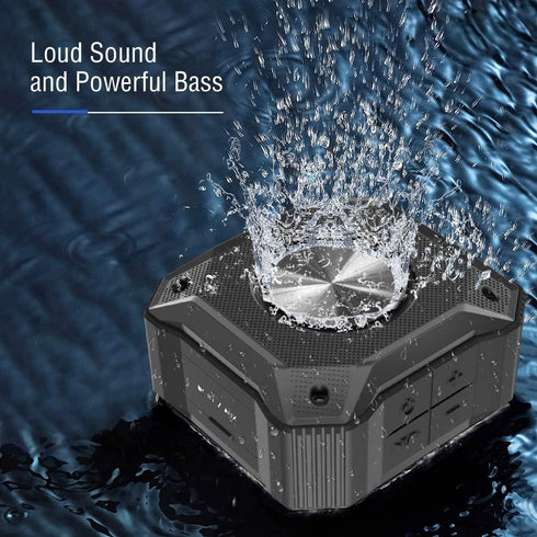 IPX7 Waterproof Bluetooth Shower Speaker,Portable Small Speaker Wireless,Loud Sound Stereo Pairing,Built-in Mic,12 Hours,Rugged,For Bathroom,Beach...