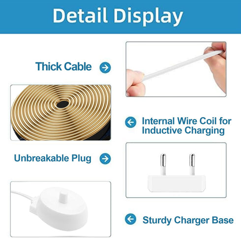 220V Electric Toothbrush Charger for Oral B, 240V European Travel Charger for Oral B Braun Electric Toothbrush Charger Base...