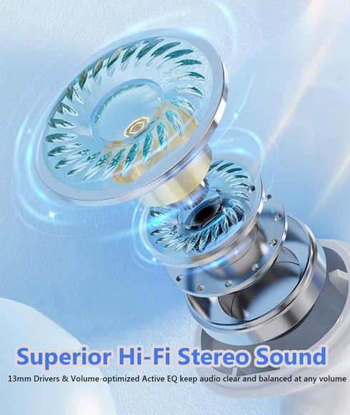 Wireless Earbuds Bluetooth 5.3 Headphones, X87 Waterproof Stereo Ear Buds with Microphone, in-Ear Earphones with LED Power Display for iPhone/Andr...