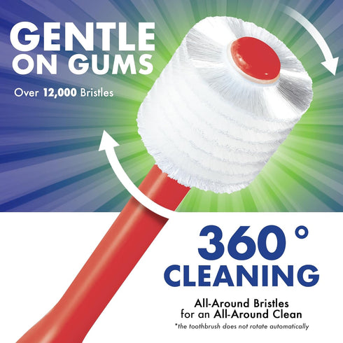 Brilliant Oral Care Kids Toothbrush with Soft Bristles and Round Head, for a Child Approved, Easy to Use All-Around Clean Mouth, Ages 5-9 Years, R...