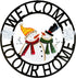 Welcome to Our Home Rustic Metal Snowmen Hanging Welcome Signs Wall Decor Front Door Wreaths Garden Fence Patio Porch Yard Winter Christmas Holida...