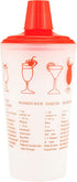 Collins Red Cocktail Recipe Shaker with Cap and Built In Strainer, 30 oz...