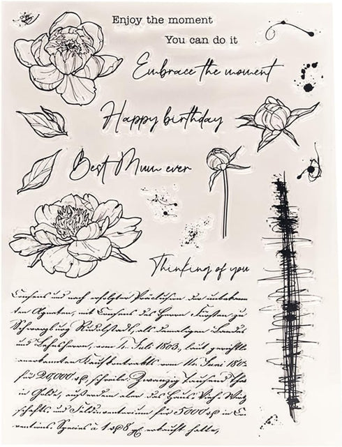Flowers Mail Clear Stamps for Card Making Vintage Letter Transparent Silicone Stamp DIY Scrapbooking Supplies Embossing Paper Card Album...