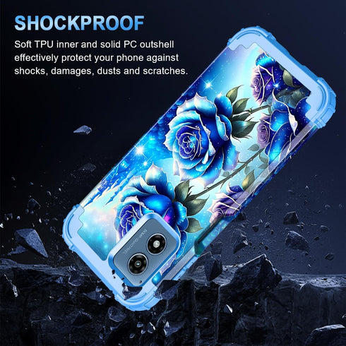 Miqala for Moto G 5G 2024 Case,Glow in The Dark Three Layer Heavy Duty Shockproof Full Body Protection Hard Plastic Bumper+Soft Silicone Protectiv...