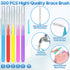 300 Pcs Interdental Brushes for Braces, 6 Size Soft and Bendable Braces Brush for Cleaning, Toothpick Dental Tooth Flossing Head Oral Dental Hygie...