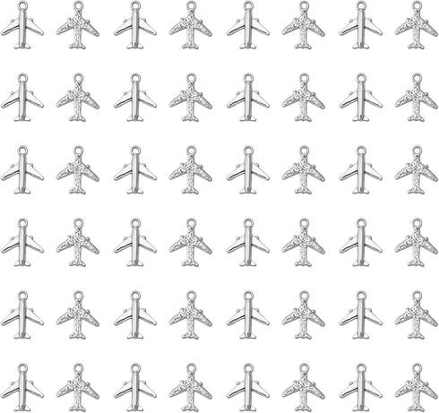 Ruwado 50 Pcs Airplane Jewelry Making Kits Small 1.6 x 1.5 cm Cute Metal Aircraft Accessories for DIY Crafting Necklace Bracelets Earring Jewelry ...