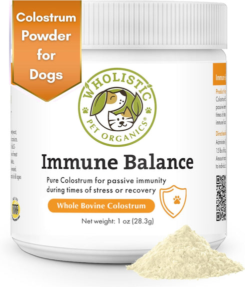 Wholistic Pet Organics Immune Balance: Dog Seasonal Allergy Relief, Colostrum for Dogs, Itching Relief for Dogs, Dog is Human Multivitamin Itch Re...