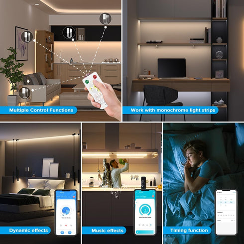 SEZO SP641E Single Color Music Bluetooth PWM LED Controller Dynamic Effects Group Control for 5630 5730 5050 2835 FCOB LED Strip Work with RF Remo...