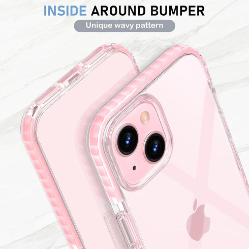 MATEPROX Compatible with iPhone 15 Plus Case, Clear Thin Slim Crystal Transparent Cover Shockproof Bumper Case for iPhone 15 Plus 6.7" 2023-Pink.....
