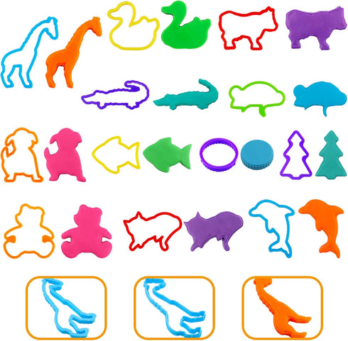 FRIMOONY Dough Tools Set for Kids, Various Animal Molds, Rolling Pins, Random Color, 47 PCS...