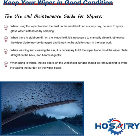 Rear Windshield Wiper Blade for Toyota RAV4 19-23, 01-12 Highlander 01-19 Matrix Venza 09-16 Yaris 04-19 Land Cruiser 08-21, for Dodge Durango 11-...