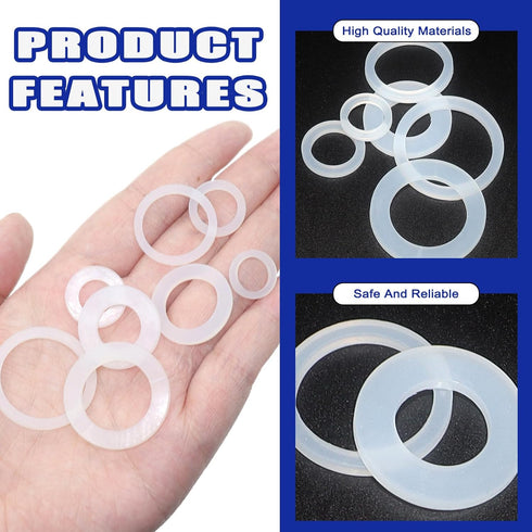 181Pcs 8 Sizes Silicone Gasket Assortment Kit, for Washer Needs, Ideal Repair Kit for Faucet or Plumbing...