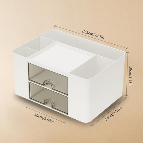 Desk Organizer with 2 Drawer, Multi-Functional Pencil Pen Holder for Desk, Desk Organizers and Storage with 5 Compartments, Desktop Organizer for ...