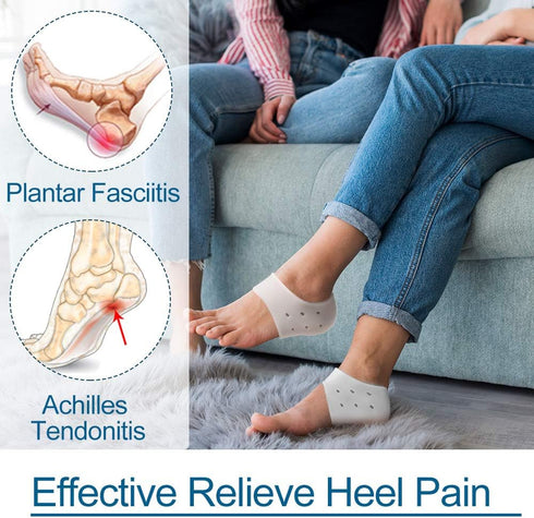 Heel Sleeves, Sumiwish 6PCS Gel Heel Cushion, Heel Support for Plantar Fasciitis, Heel Protector Pads for Bone Spur, Heel Spur Pain Relief and Cra...