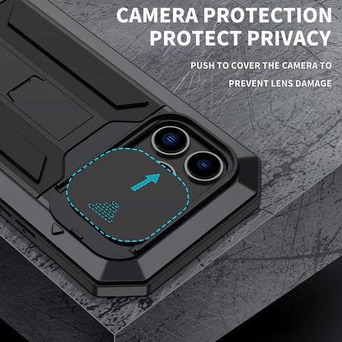 for iPhone 14 Pro Max Case,Shockproof Hard Case Aluminum Metal Gorilla Glass Military Heavy Duty Sturdy Protector Cover for iPhone 14 Pro Max,with...