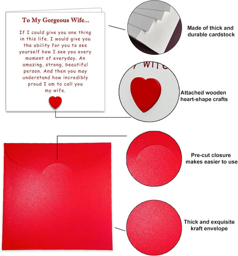 Sentimental Anniversary Card for Wife, Birthday Card for Her, Wedding Card for Wife, To Gorgeous Wife Card from Husband with Envelope...
