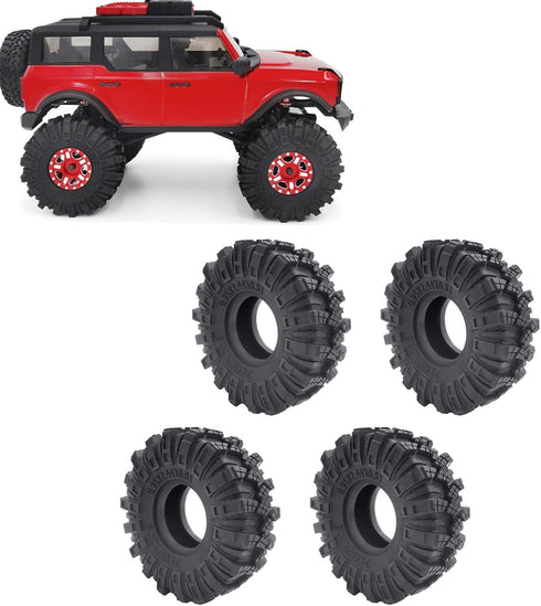 RCLIONS 4PCS Micro 1" Wheel Tyre Tires 62mm for All 1/24th Axial SCX24 Deadbolt,C10,JLU CRC,Bronco RC Crawler Truck Car...