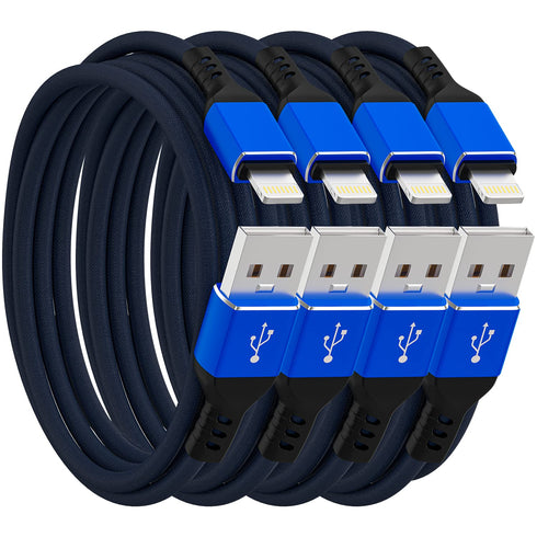 iPhone Charger Cable, Apple MFi Certified 4 Pack 6 FT Blue Long Lightning Fast Charging High Speed Data Sync USB Cable Compatible iPhone 14 13 12 ...