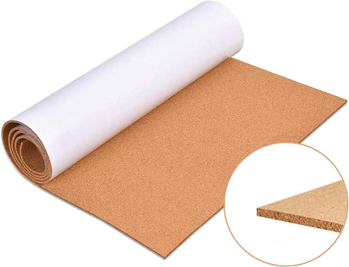 Self-Adhesive Cork Board Roll, 1/8" Thick Cork Boards for Walls, 20"x16" Cork Board Rolls Bulletin Boards for Home School Officel(3mm,Roll,20")...